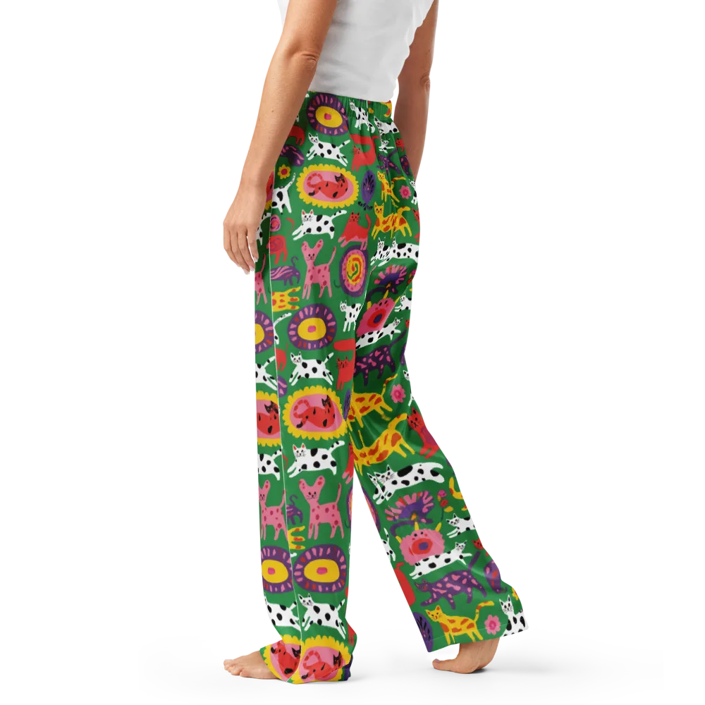 Chromatic Cat Parade on Women's Pajama Pants — Left