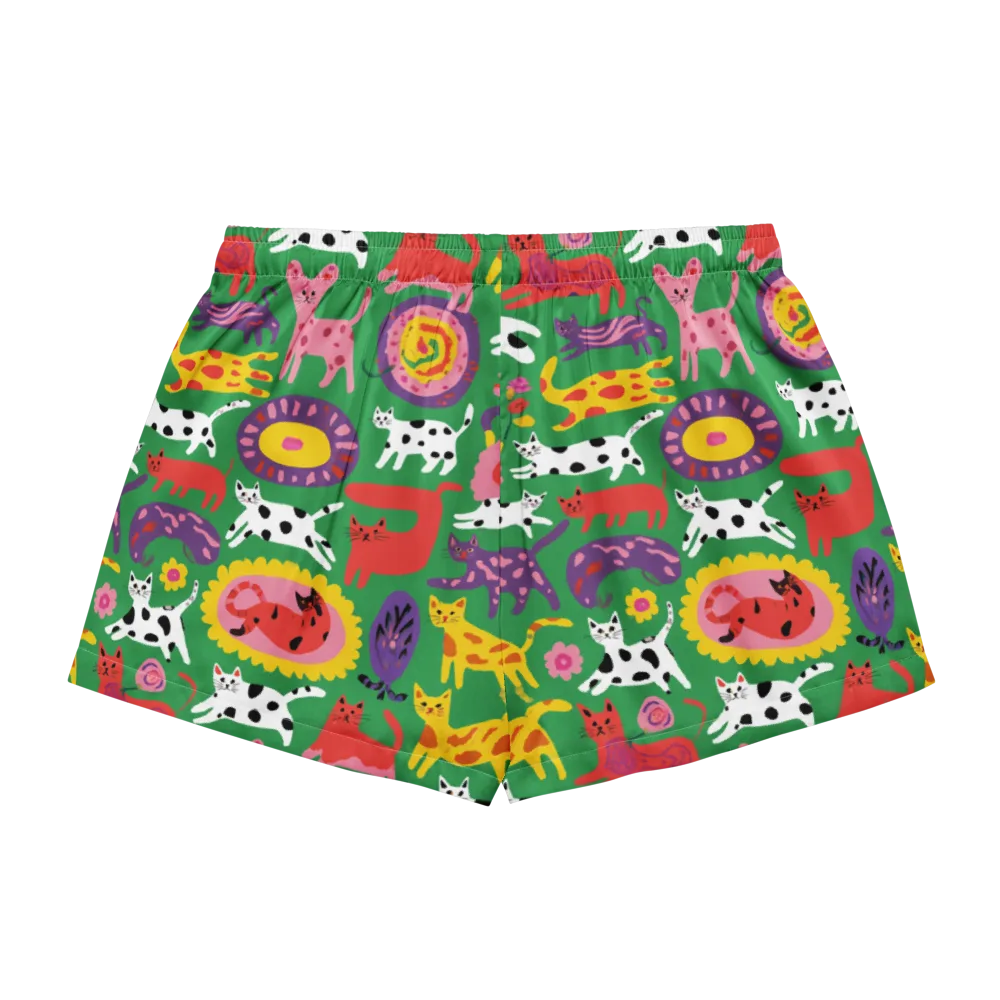 Chromatic Cat Parade on Women's Pajama Shorts — Back