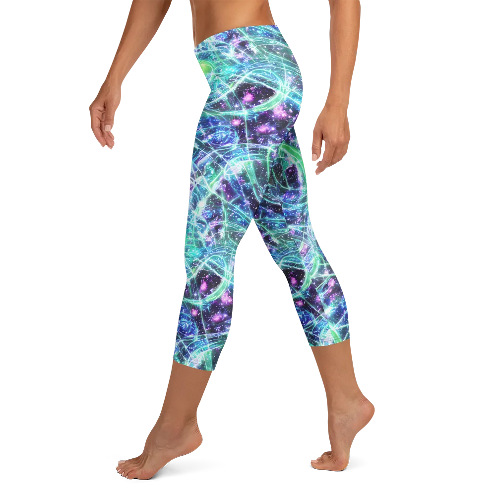 Astral Jungle on Capri Leggings — Left