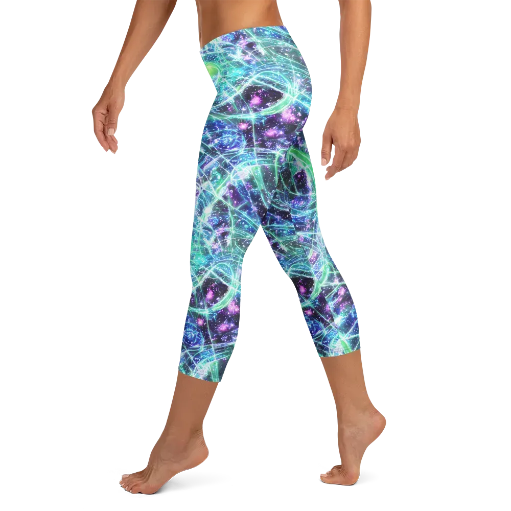 Astral Jungle on Capri Leggings — Left