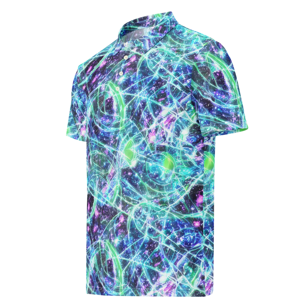 Astral Jungle on Men's Slim Fit Polo Shirt — Left Front