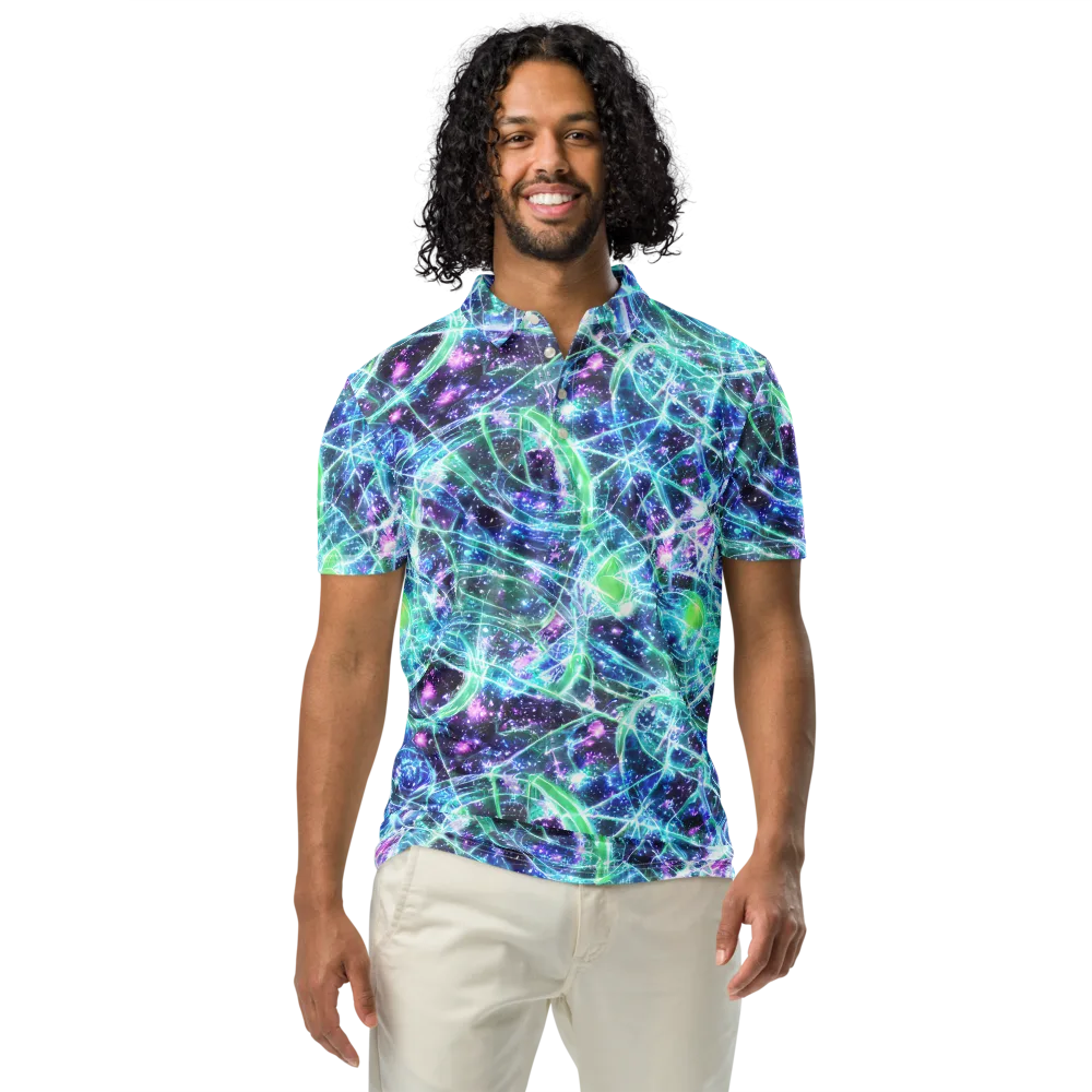 Astral Jungle on Men's Slim Fit Polo Shirt — Front