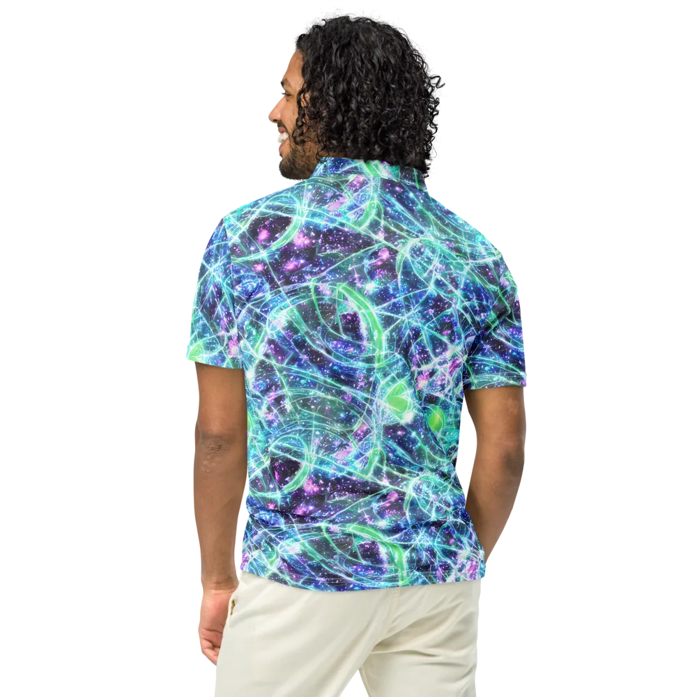 Astral Jungle on Men's Slim Fit Polo Shirt — Back
