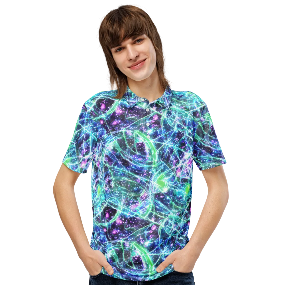 Astral Jungle on Men's Slim Fit Polo Shirt — Front