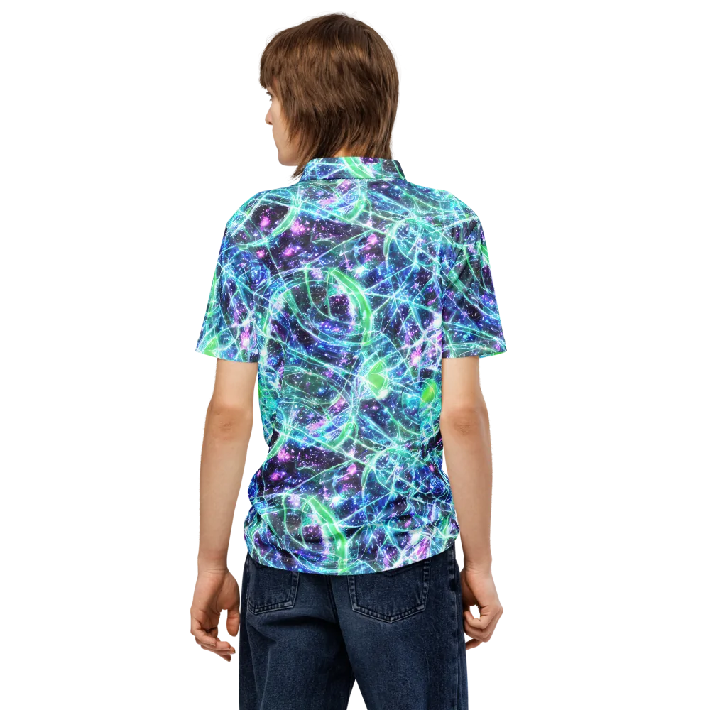 Astral Jungle on Men's Slim Fit Polo Shirt — Back