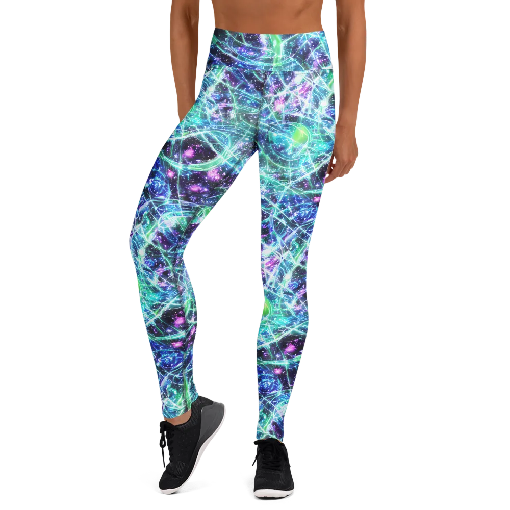 Astral Jungle on Yoga Leggings — Front
