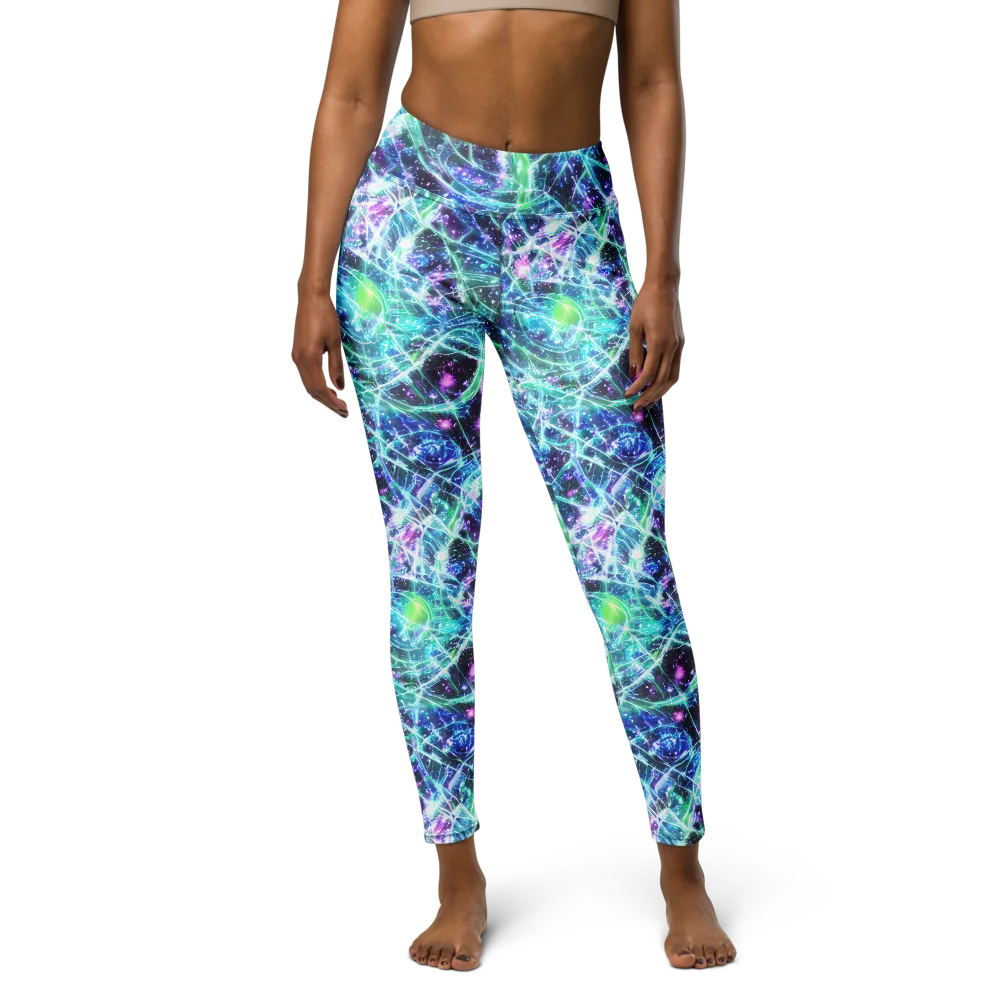 Astral Jungle on Yoga Leggings — Front