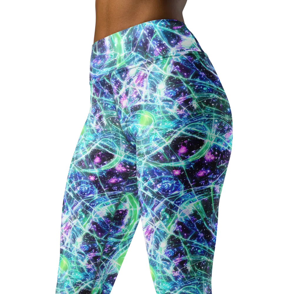 Astral Jungle on Yoga Leggings — Left Front