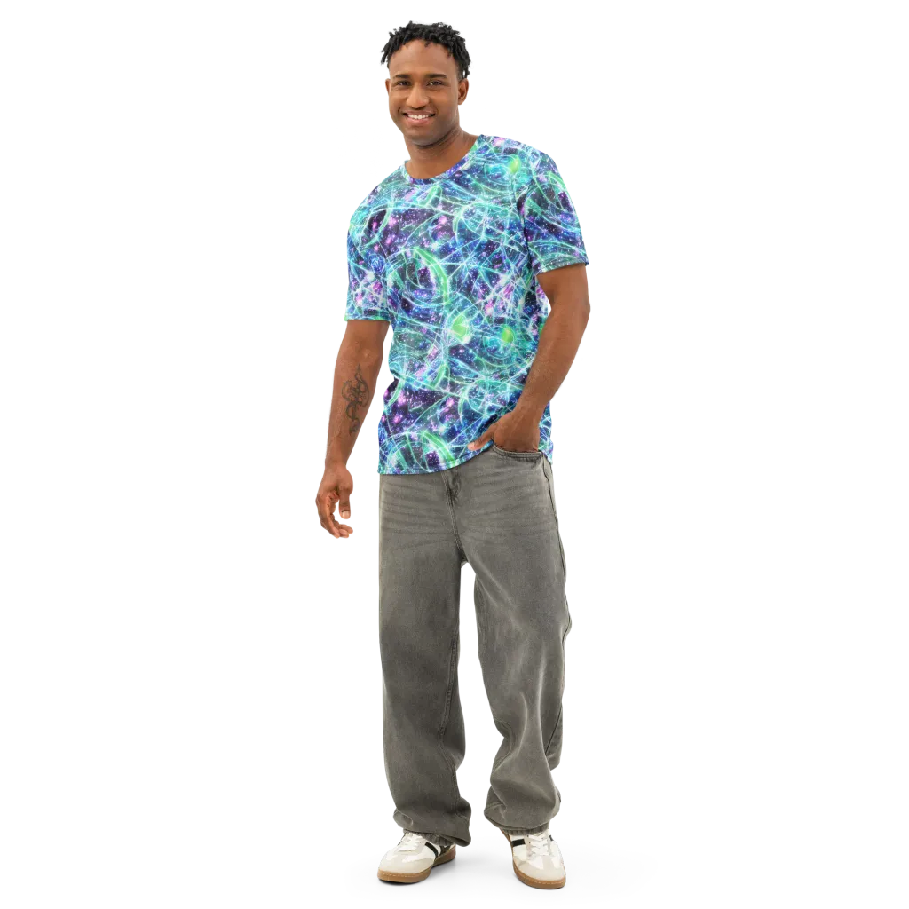 Astral Jungle on Men's Cotton Crew Neck T-Shirt — Front