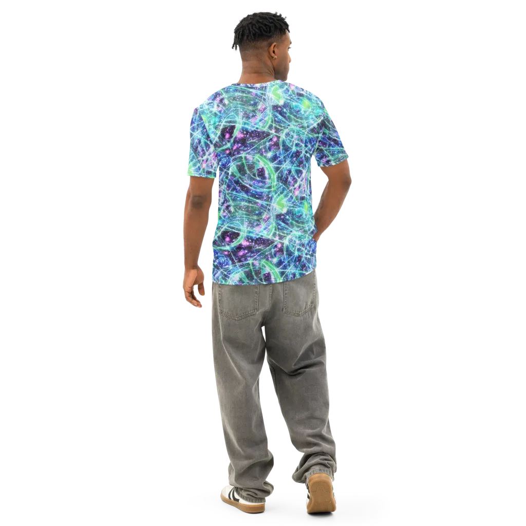 Astral Jungle on Men's Cotton Crew Neck T-Shirt — Back