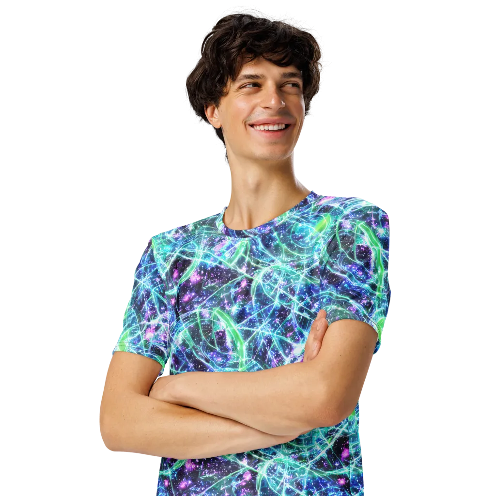 Astral Jungle on Men's Crew Neck T-Shirt — Left Front