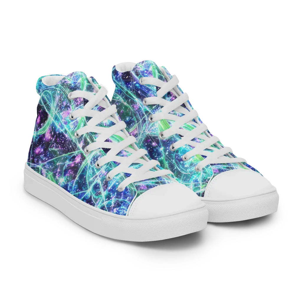 Astral Jungle on Men's High Top Canvas Shoes — Right Front