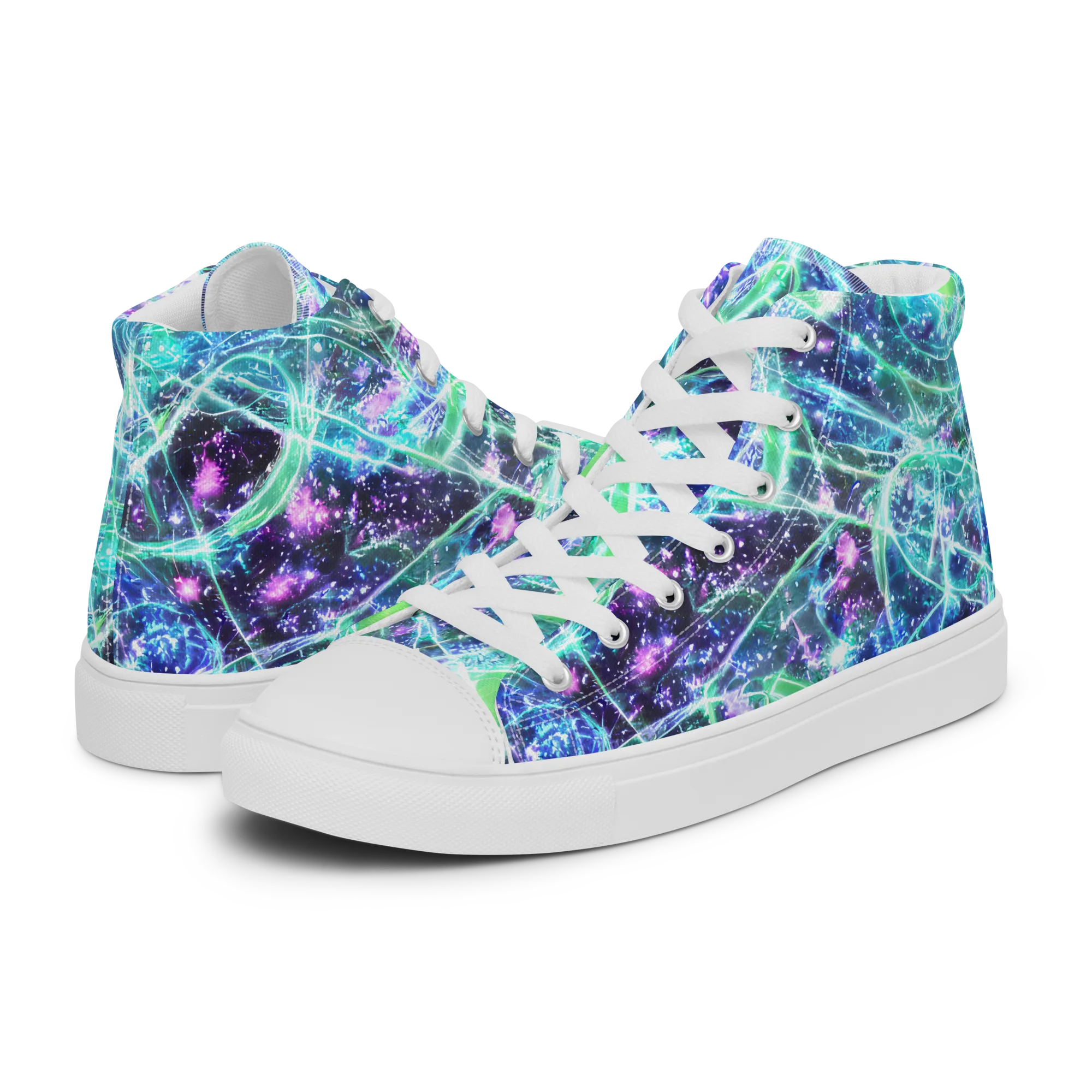 Astral Jungle on Men's High Top Canvas Shoes — Left
