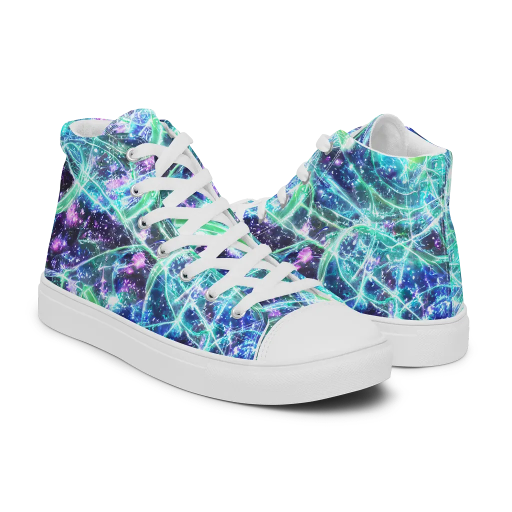 Astral Jungle on Men's High Top Canvas Shoes — Right