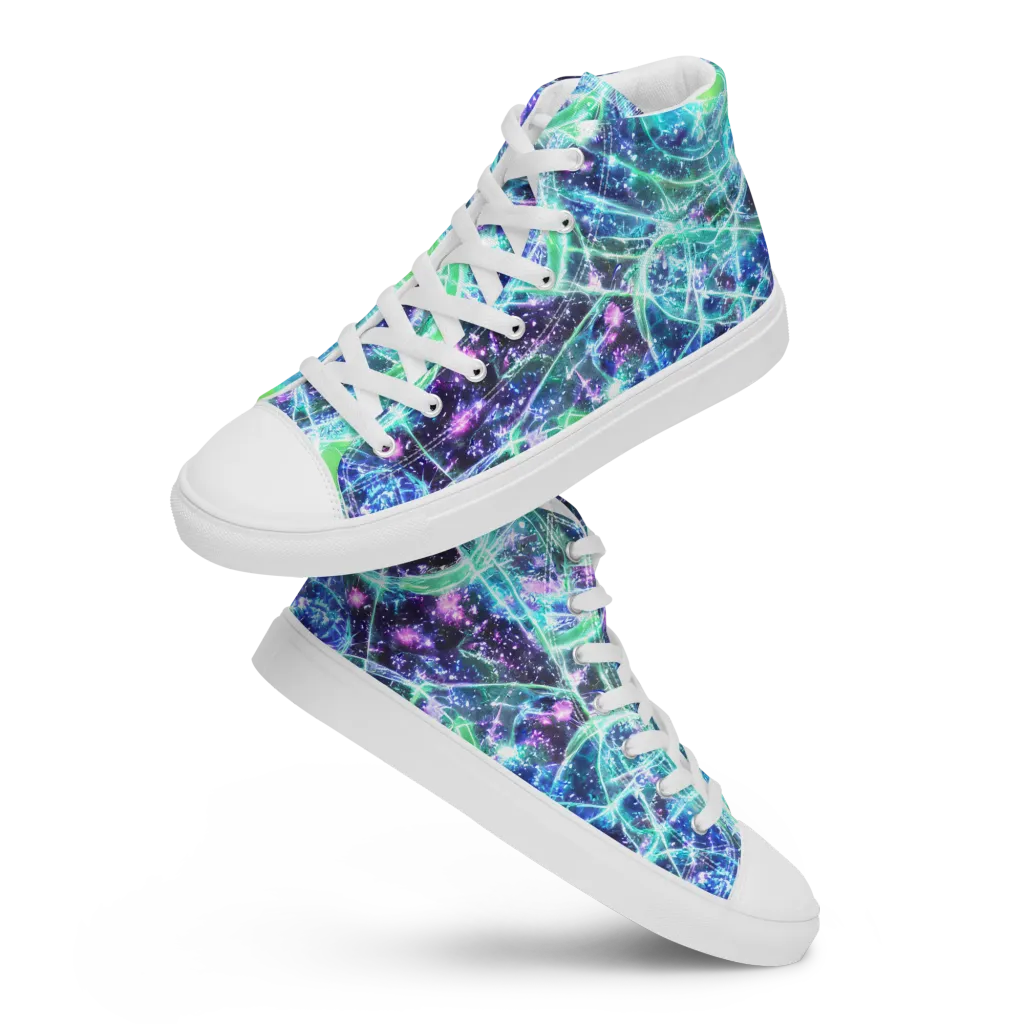 Astral Jungle on Men's High Top Canvas Shoes — Front