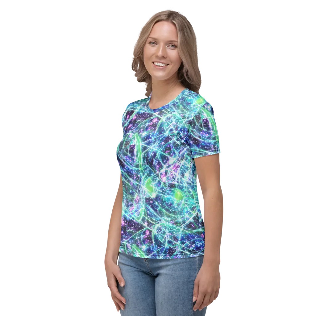Astral Jungle on Women's Crew Neck T-Shirt — Left