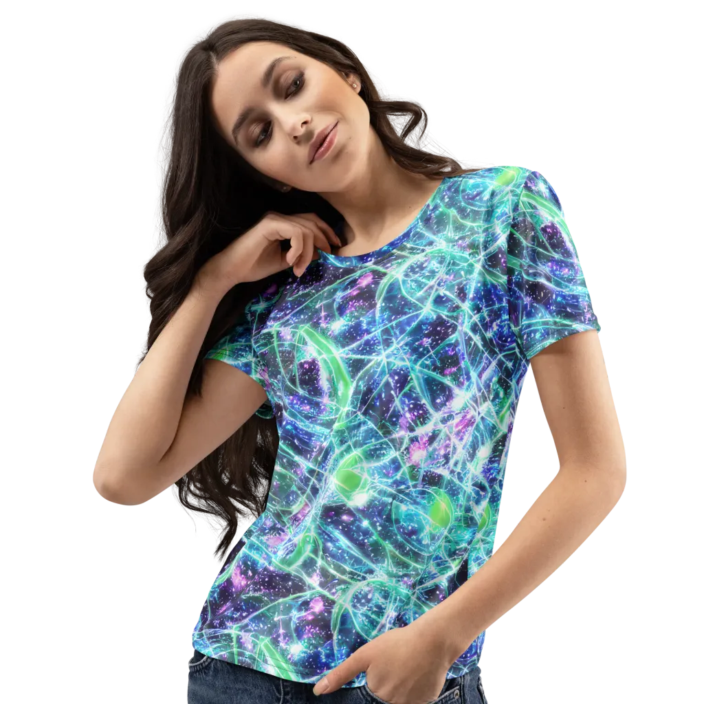 Astral Jungle on Women's Crew Neck T-Shirt — Left Front