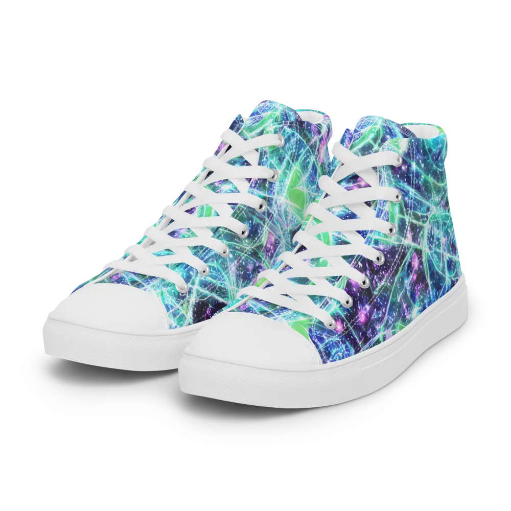 Astral Jungle on Women's High Top Canvas Shoes — Left Front