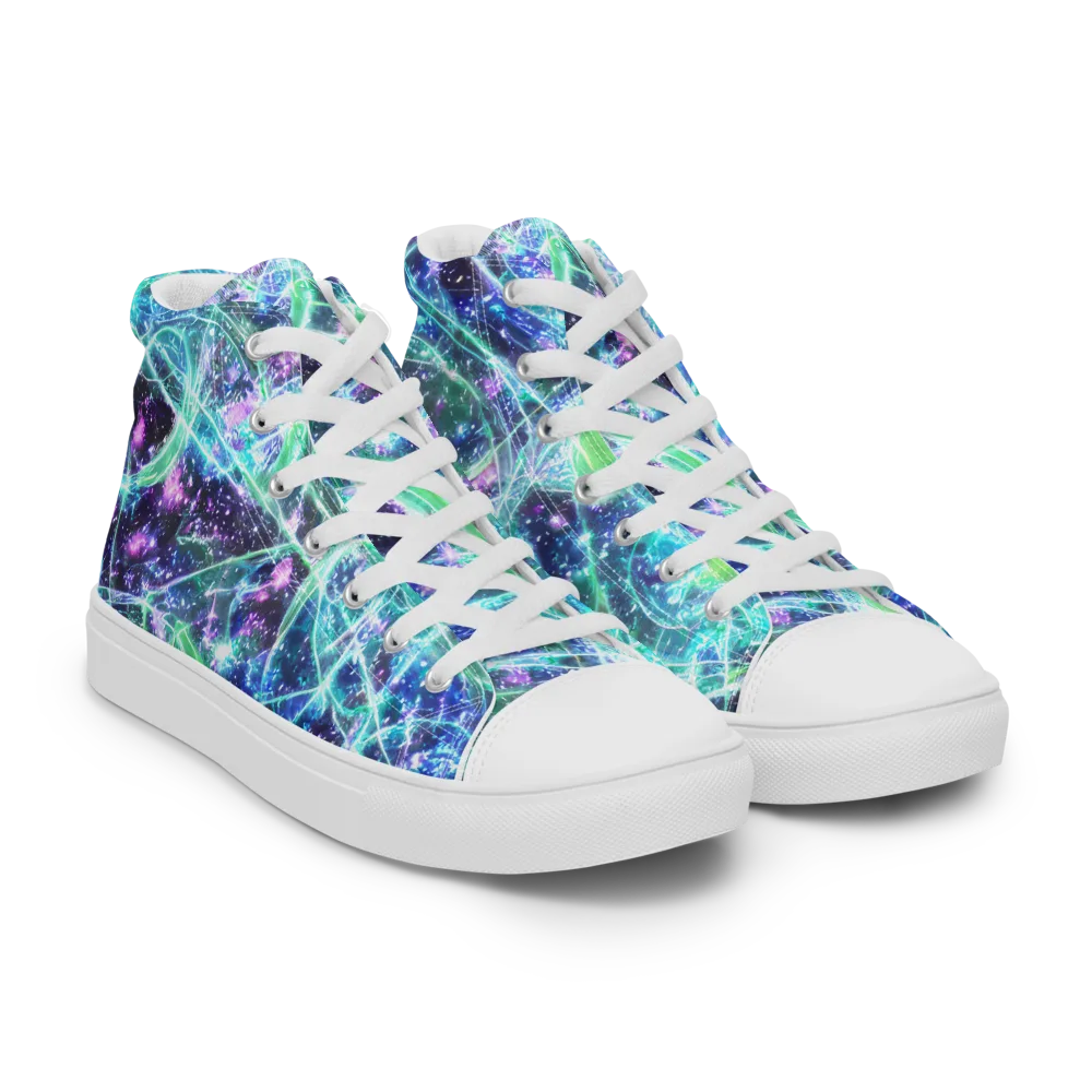 Astral Jungle on Women's High Top Canvas Shoes — Right Front