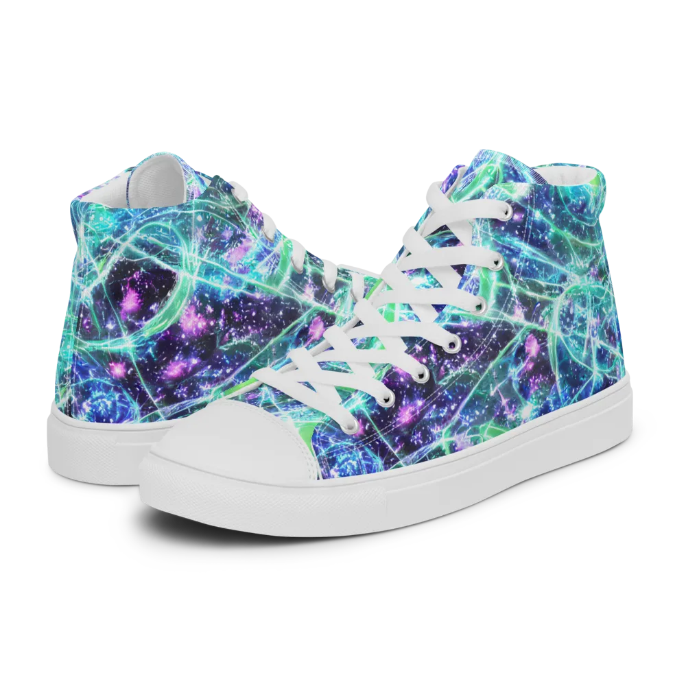 Astral Jungle on Women's High Top Canvas Shoes — Left