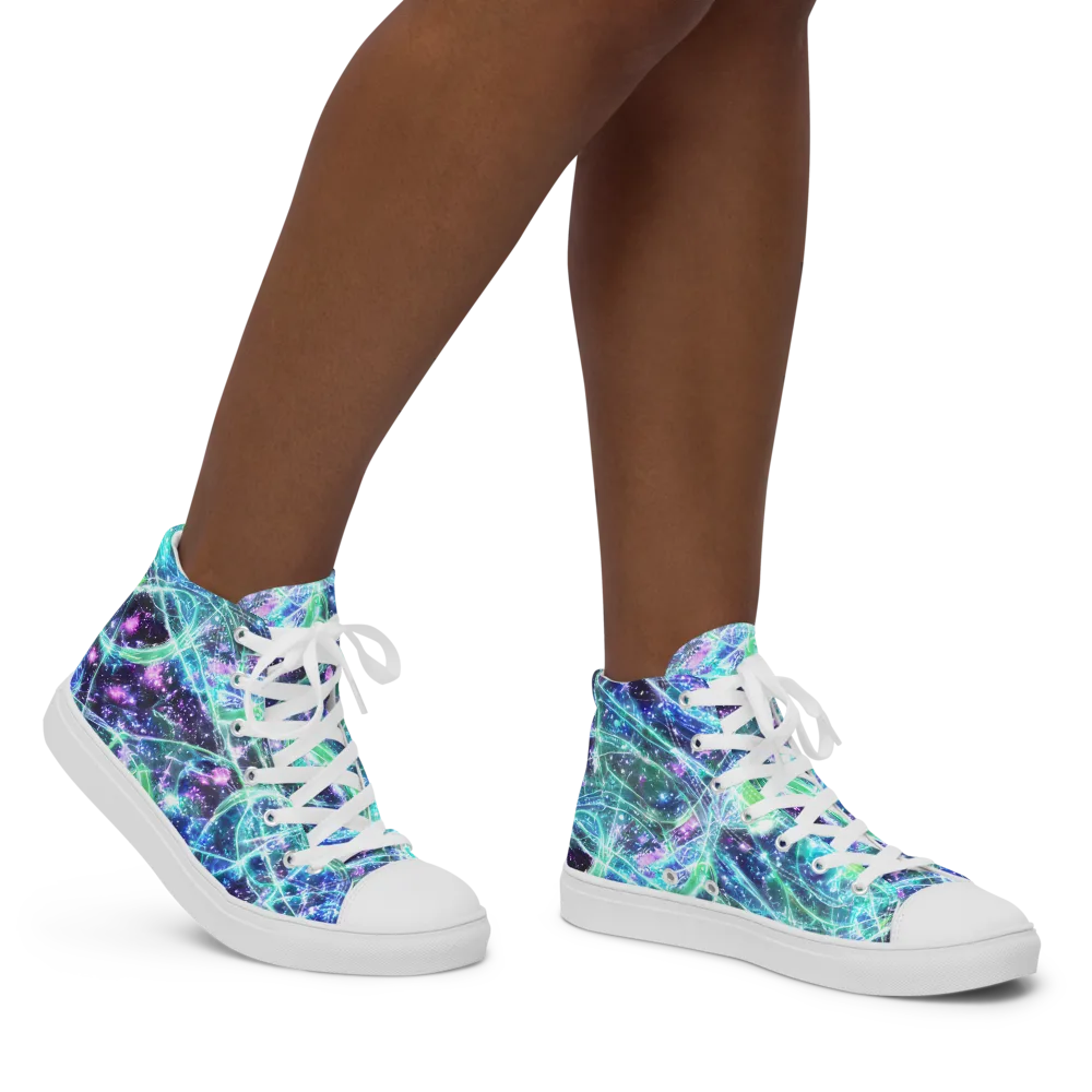 Astral Jungle on Women's High Top Canvas Shoes — Right