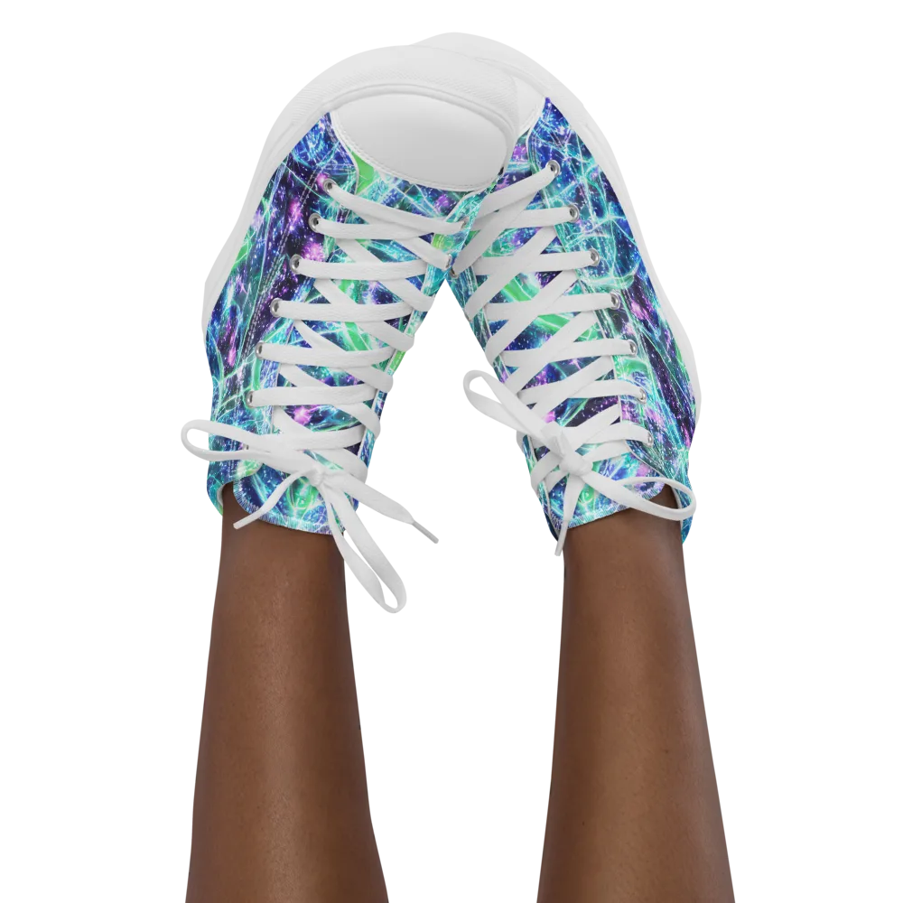 Astral Jungle on Women's High Top Canvas Shoes — Front