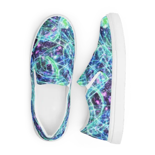 Astral Jungle on a Men's Slip-On Canvas Shoes