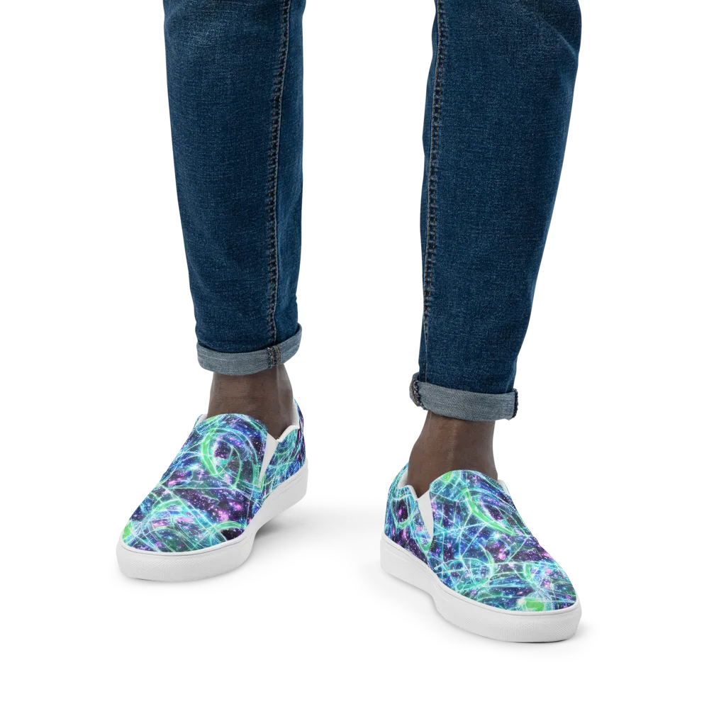 Astral Jungle on Men's Slip-On Canvas Shoes — Front
