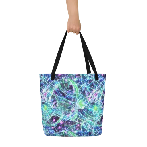 Astral Jungle on a Large Tote Bag W/ Pocket