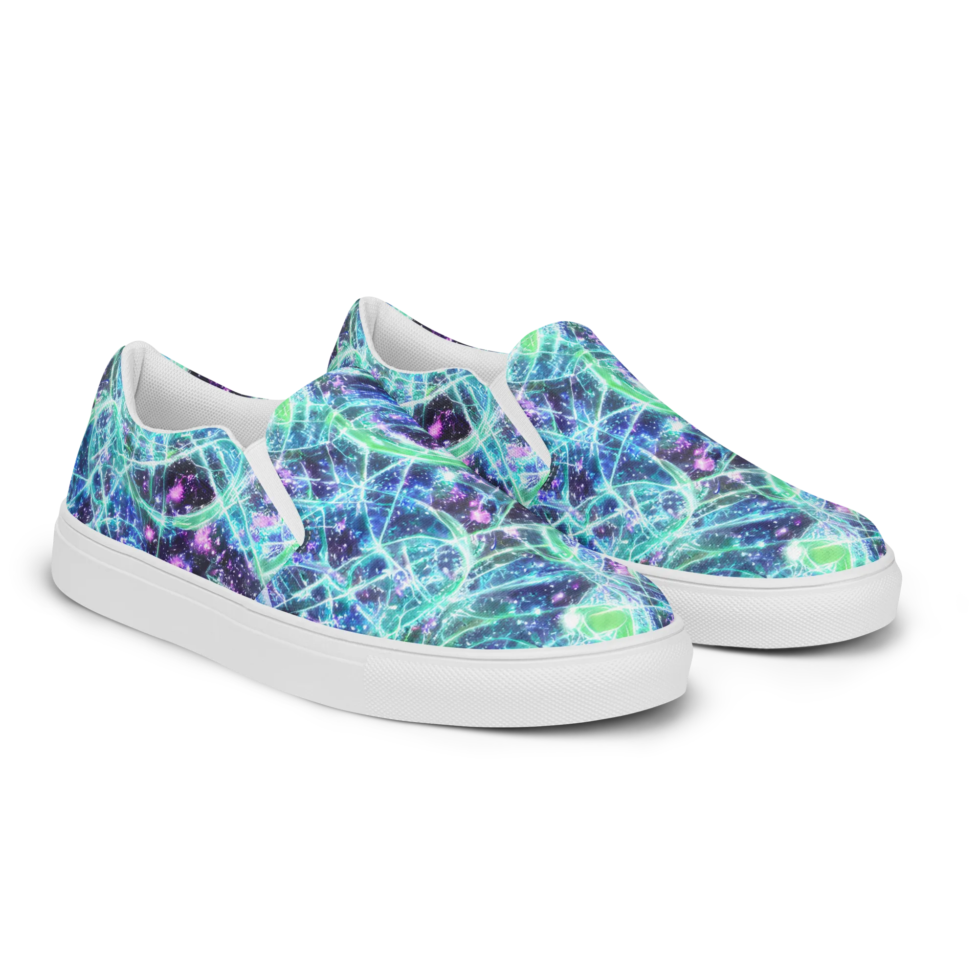 Astral Jungle on Women's Slip-On Canvas Shoes — Right Front