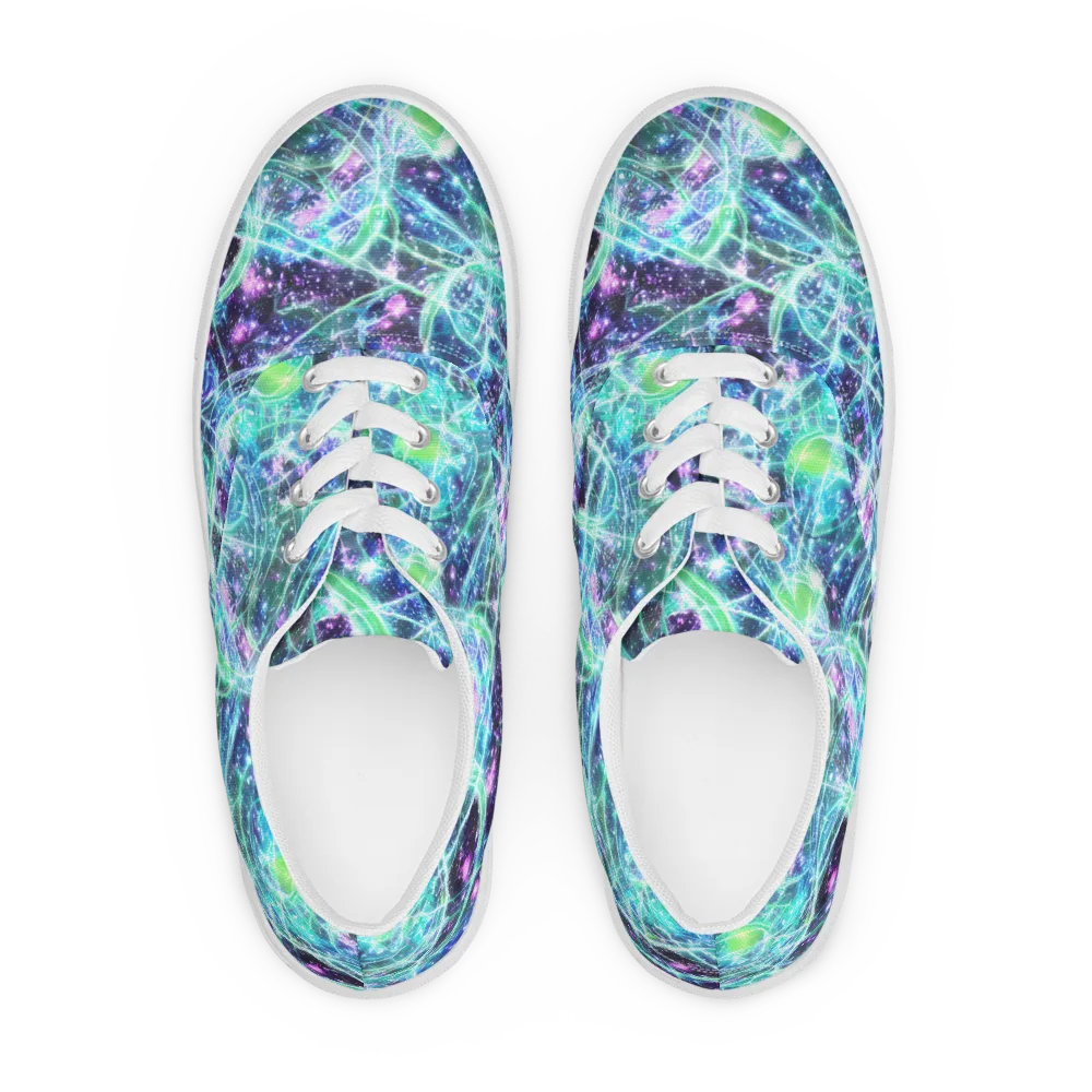 Astral Jungle on Men's Lace-Up Canvas Shoes — Front
