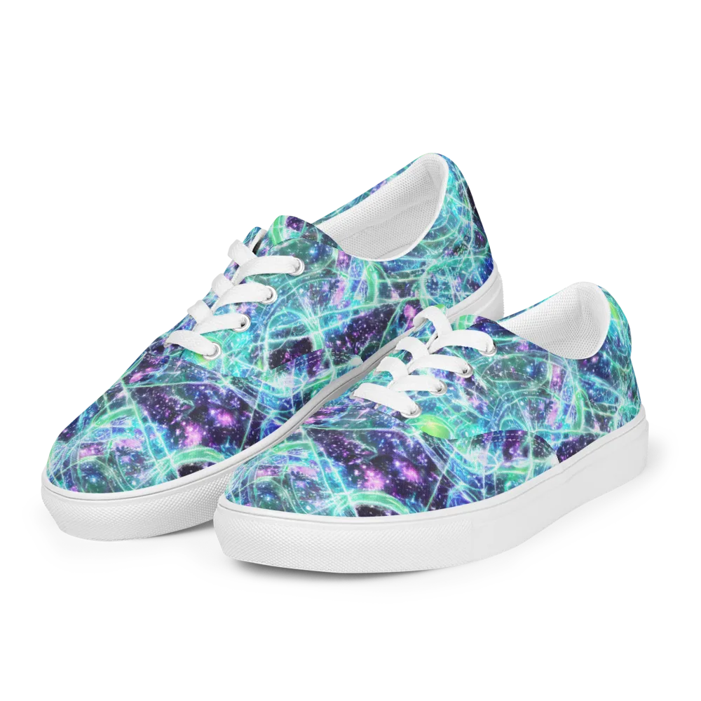 Astral Jungle on Men's Lace-Up Canvas Shoes — Left Front