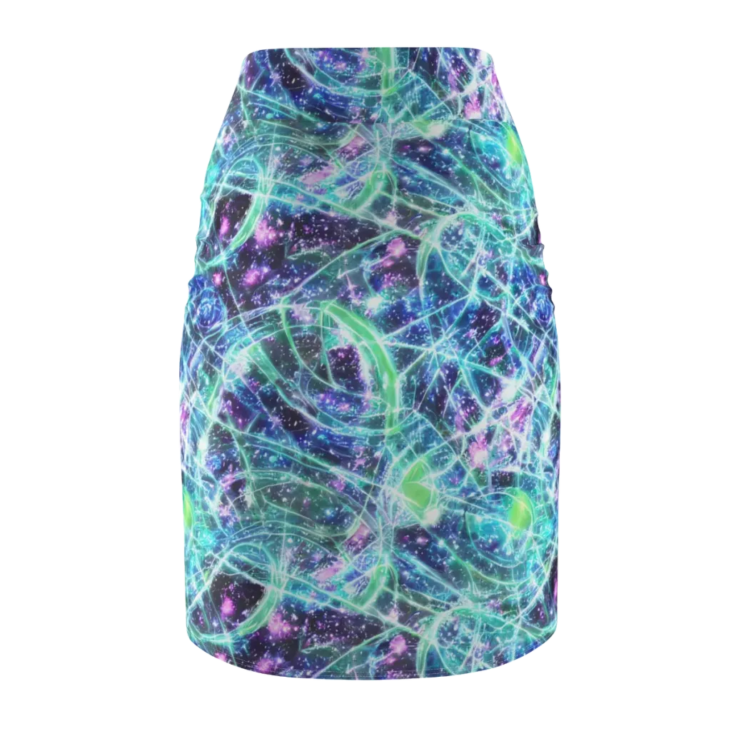 Astral Jungle on Pencil Skirt — Back