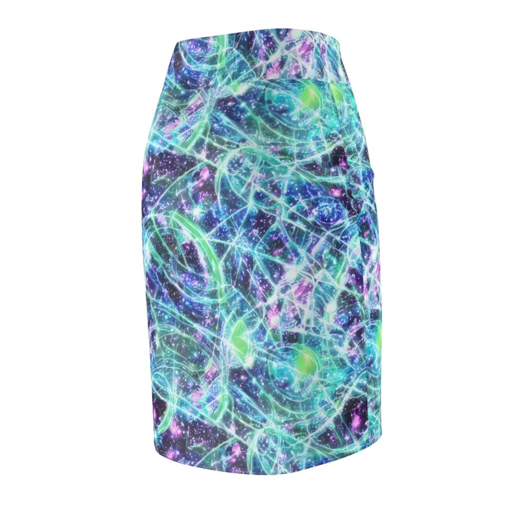 Astral Jungle on Pencil Skirt — Back Side