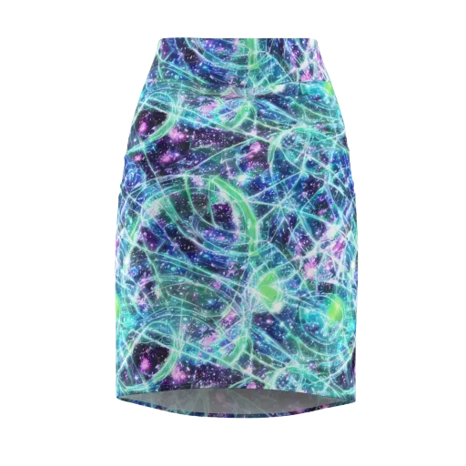 Astral Jungle on a Pencil Skirt