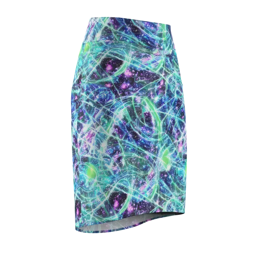 Astral Jungle on Pencil Skirt — Front Side