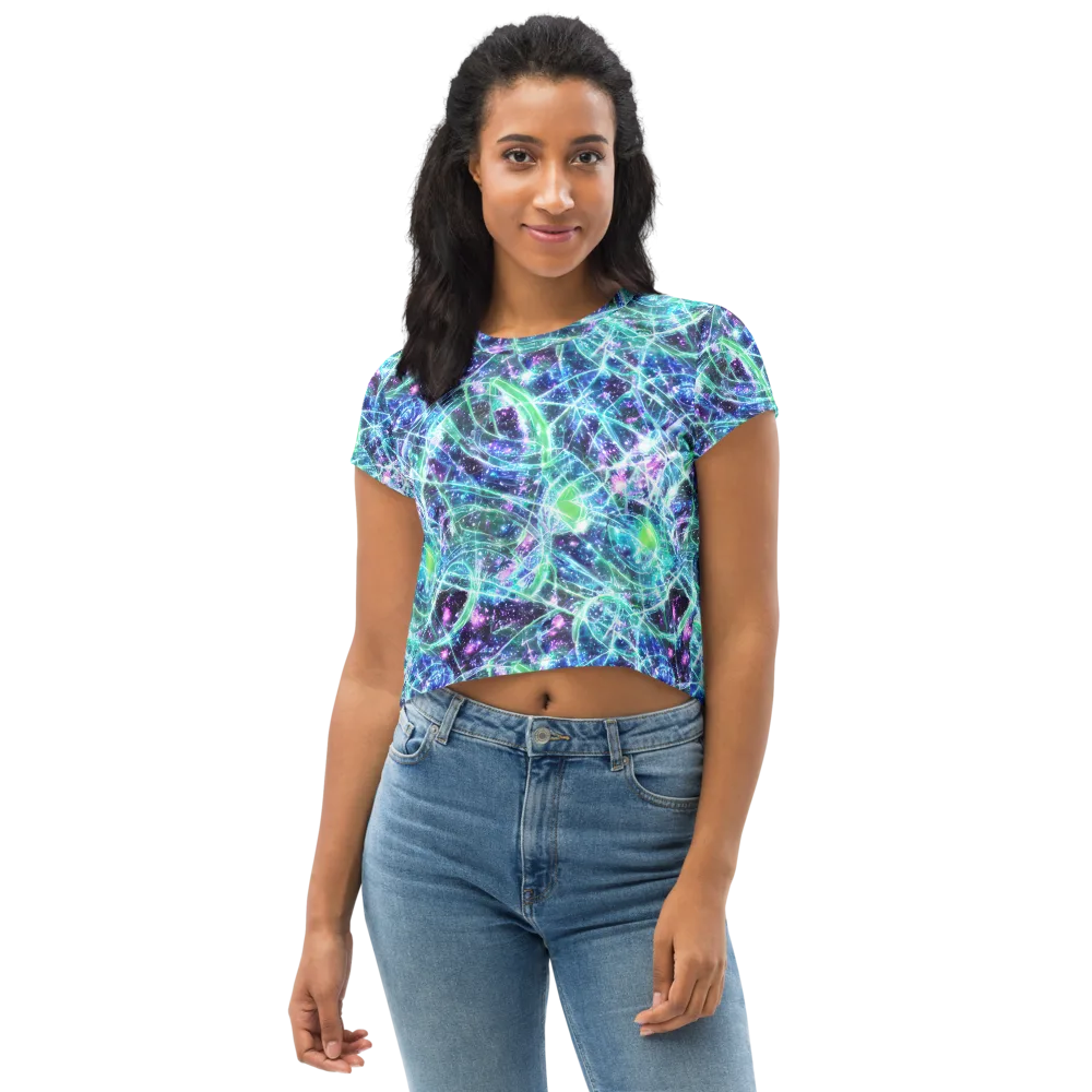 Astral Jungle on Crop Tee — Front