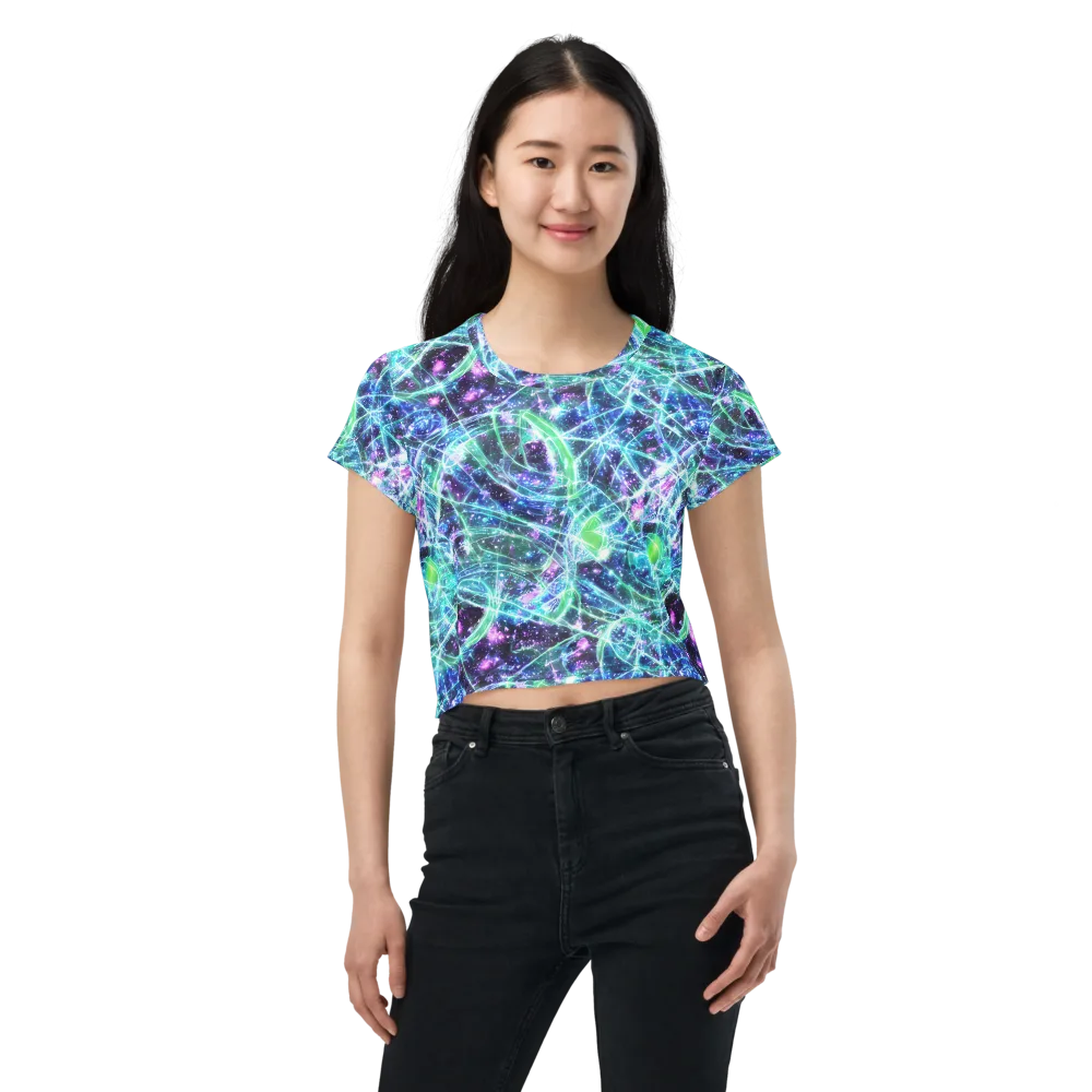 Astral Jungle on Crop Tee — Front