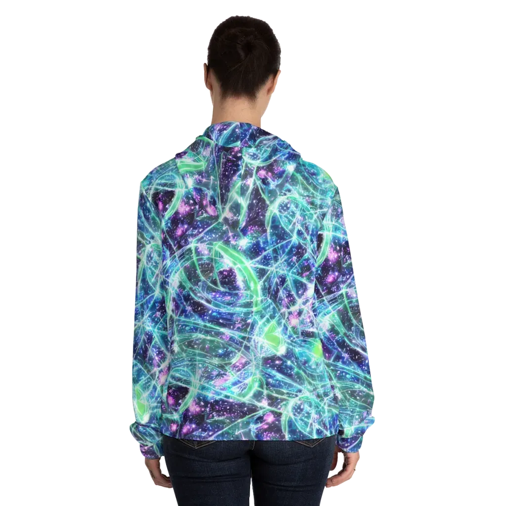 Astral Jungle on Women's Full-Zip Hoodie — Back On Person