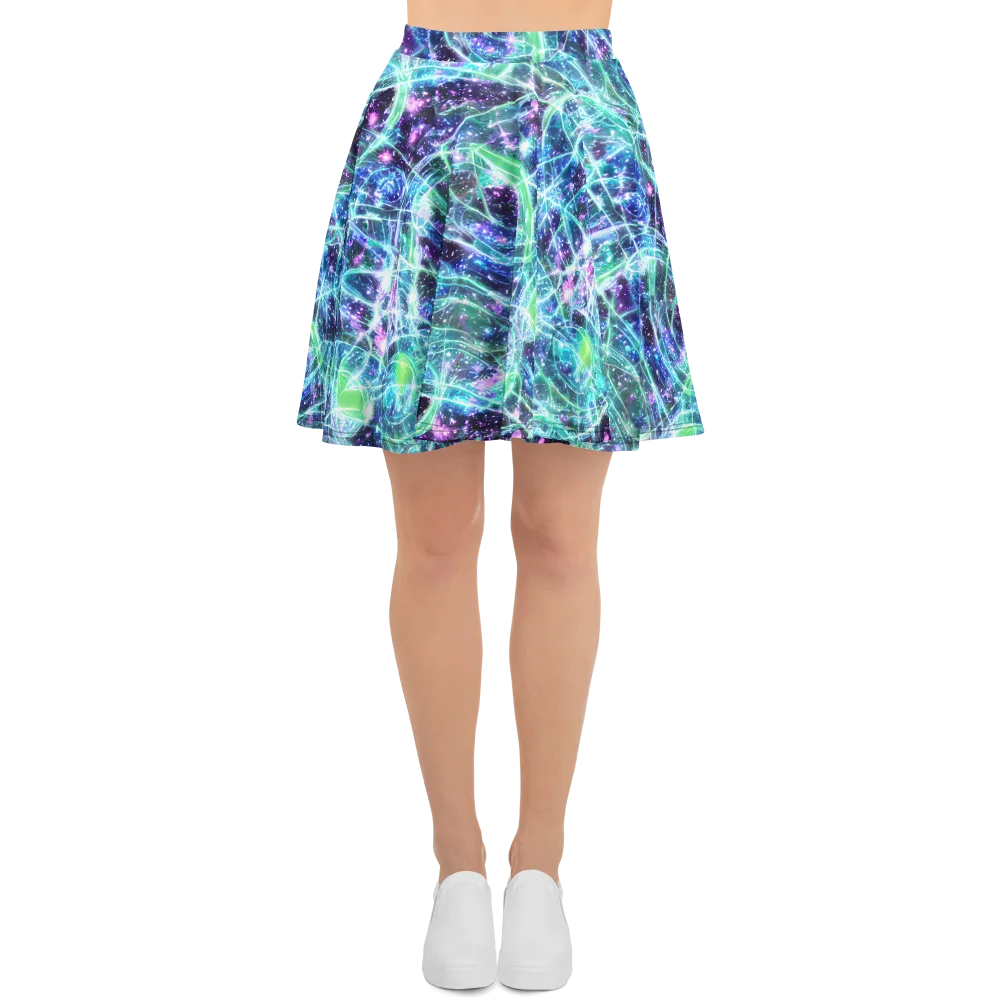 Astral Jungle on Skater Skirt — Front