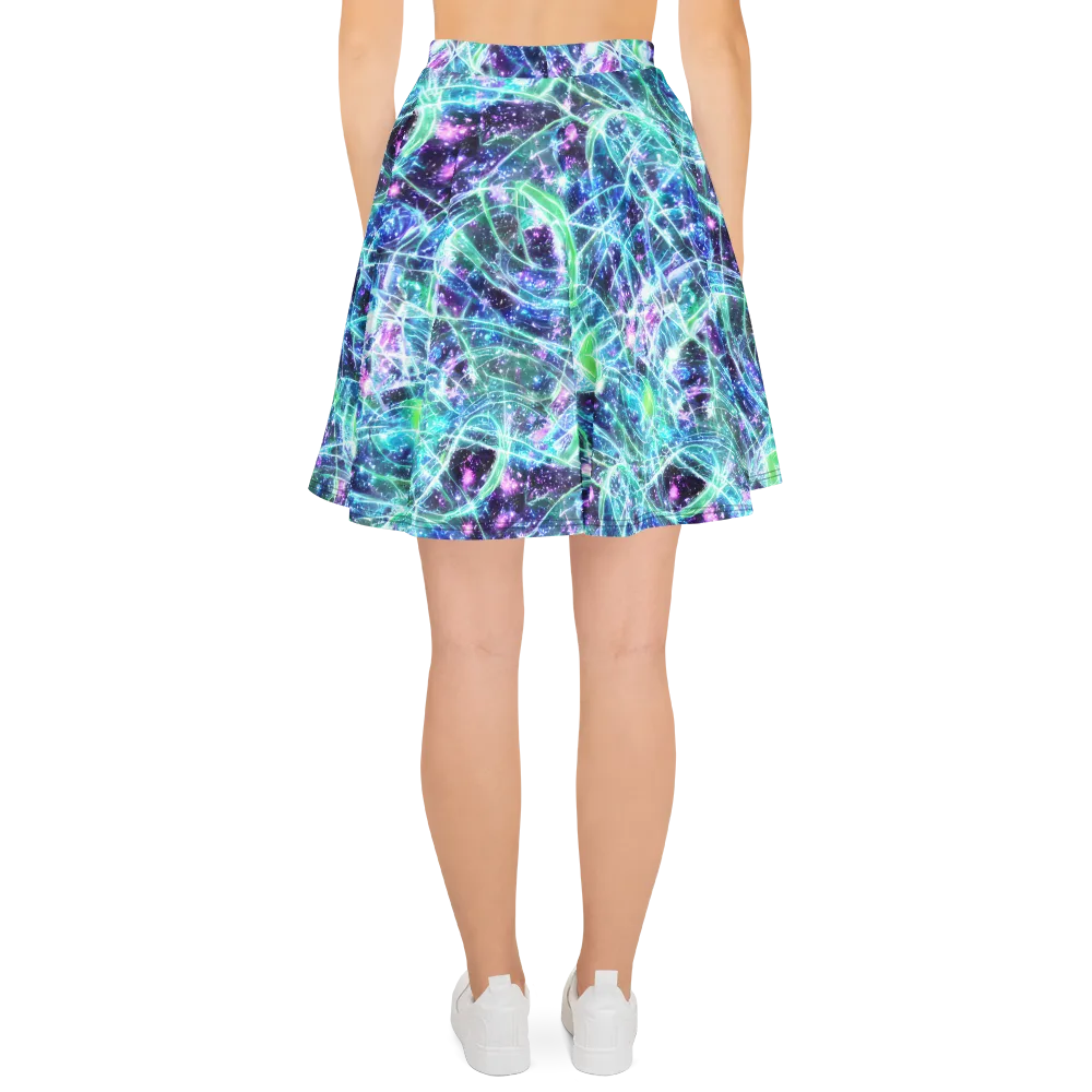 Astral Jungle on Skater Skirt — Back