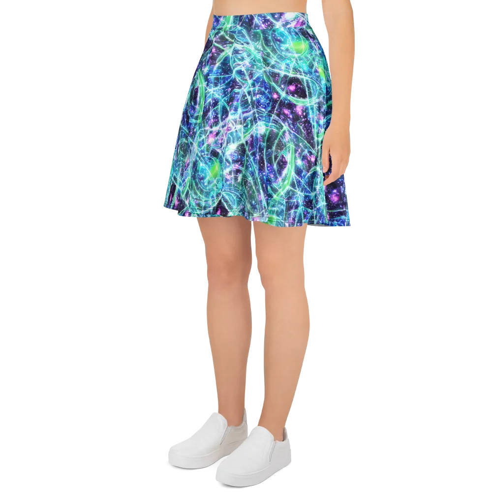 Astral Jungle on Skater Skirt — Left