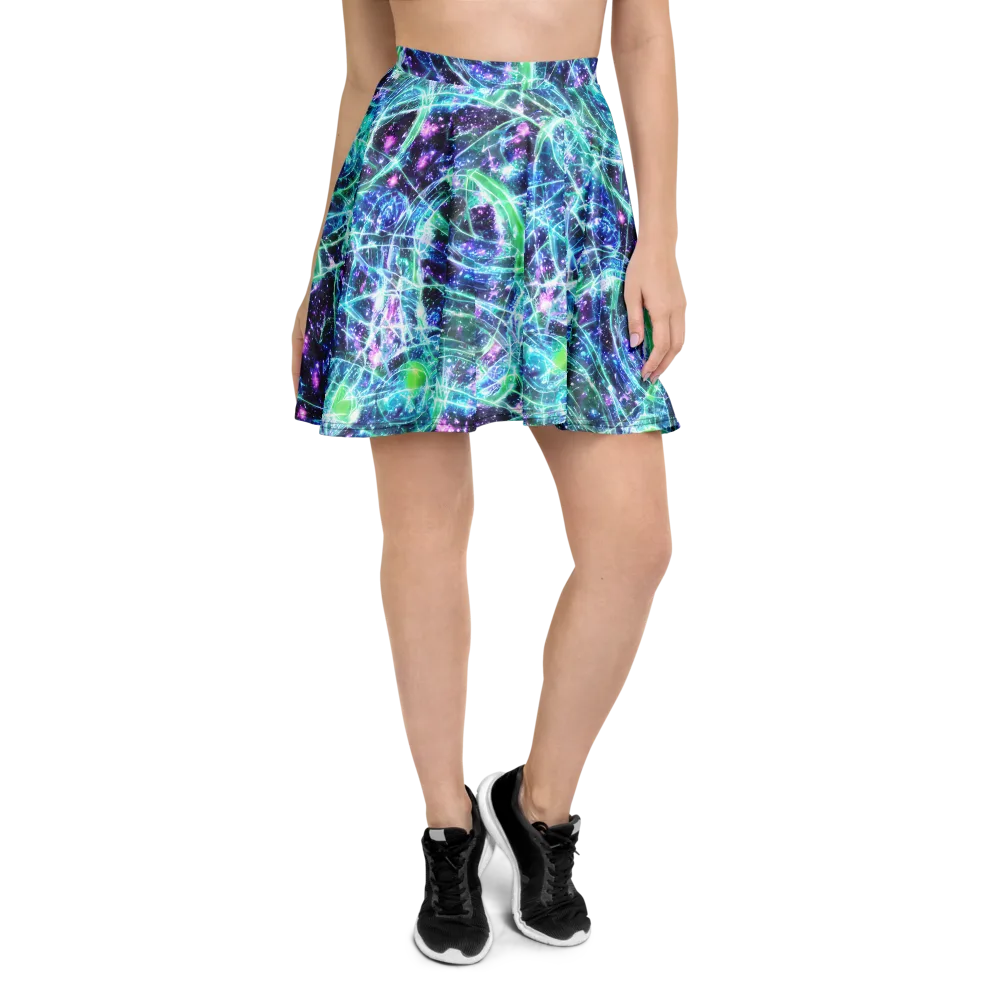 Astral Jungle on Skater Skirt — Front