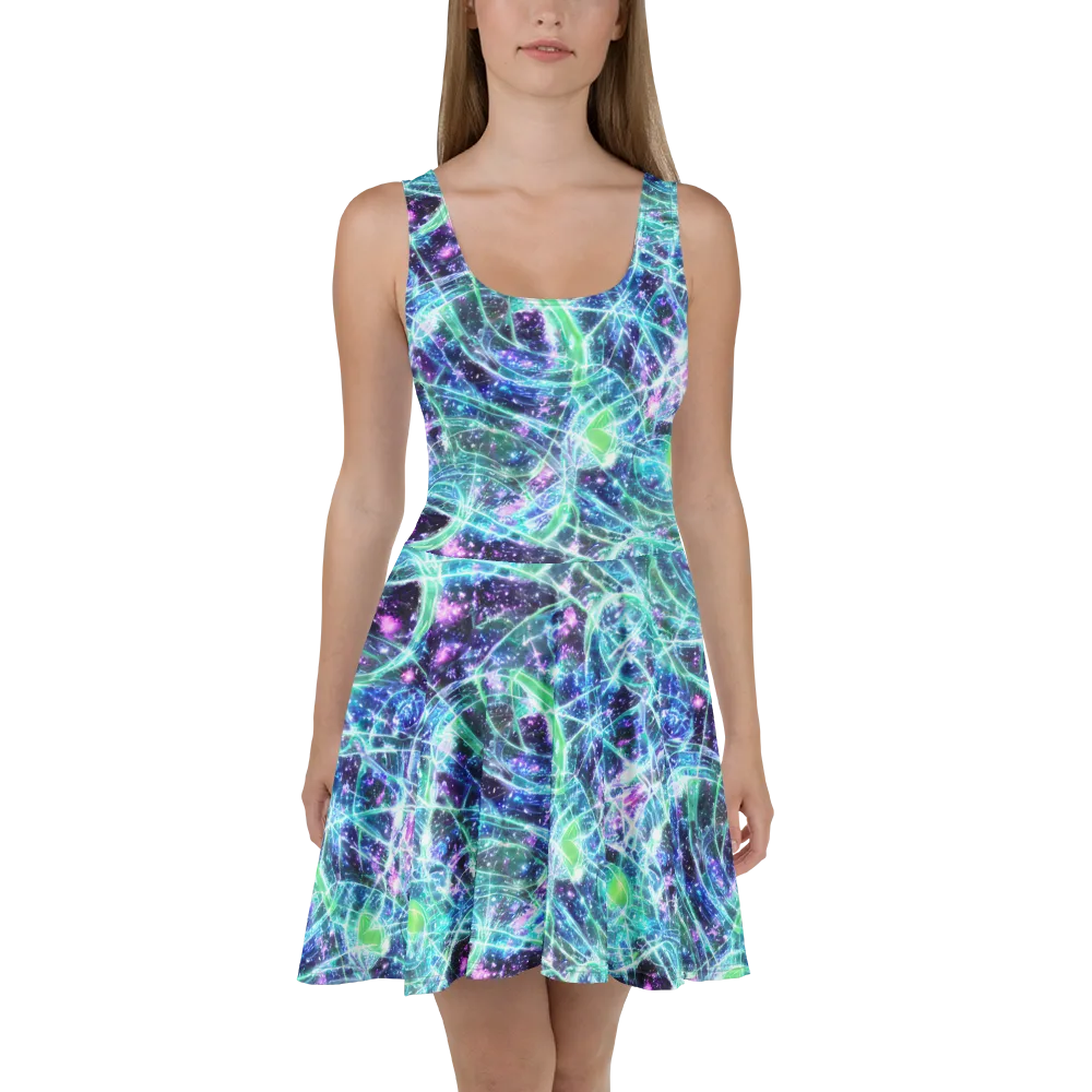 Astral Jungle on Skater Dress — Front