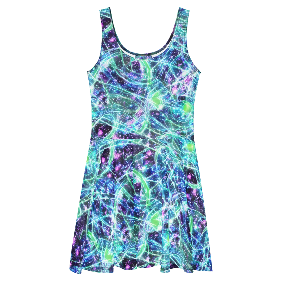 Astral Jungle on Skater Dress — Front