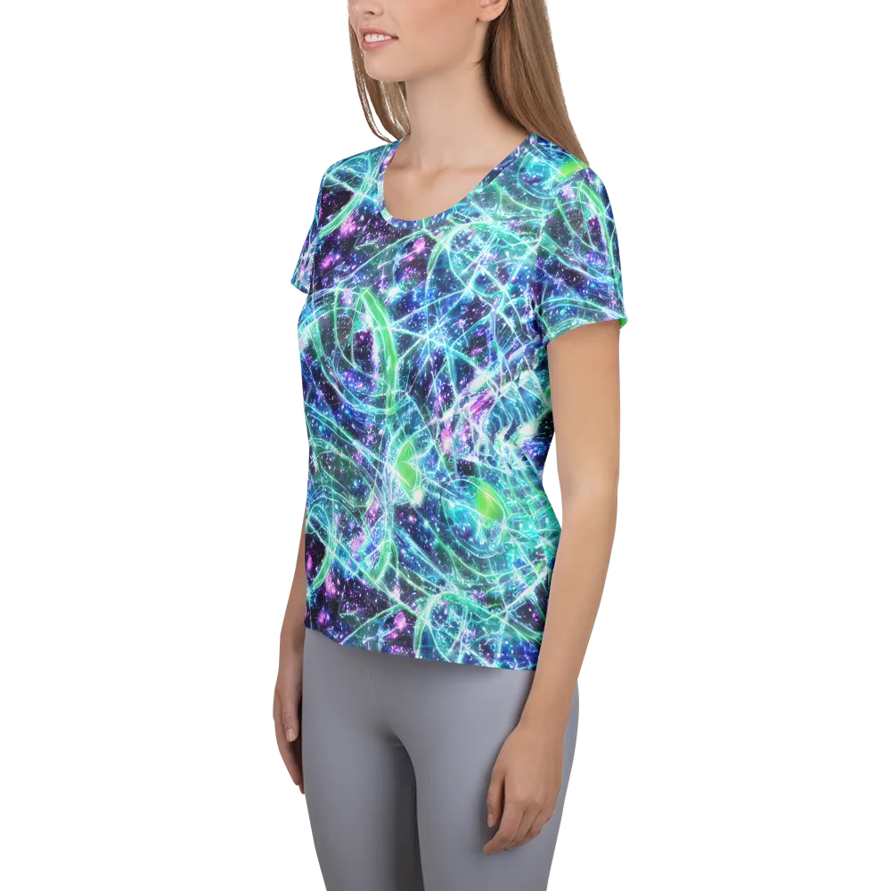 Astral Jungle on Women's Athletic T-Shirt — Left