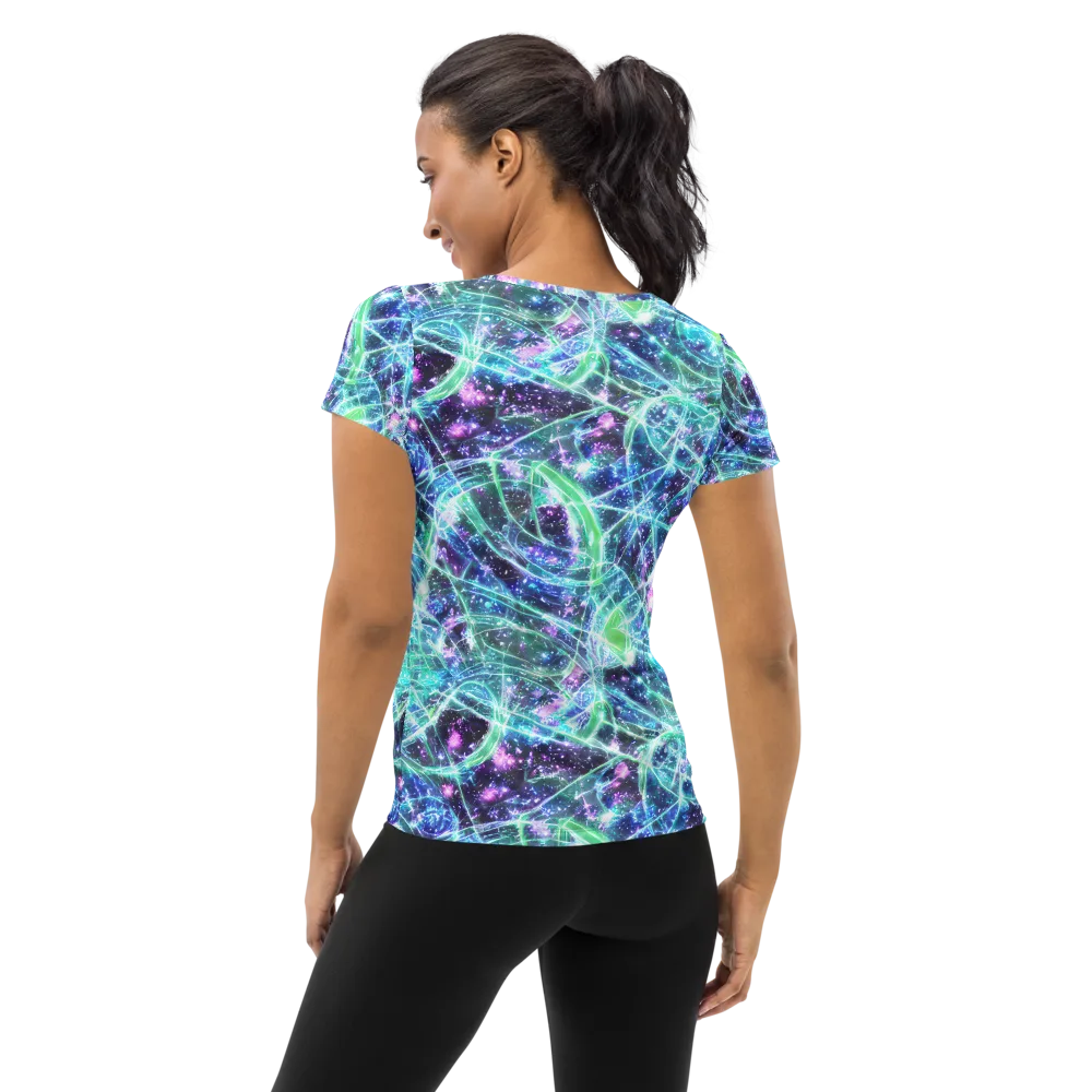 Astral Jungle on Women's Athletic T-Shirt — Back