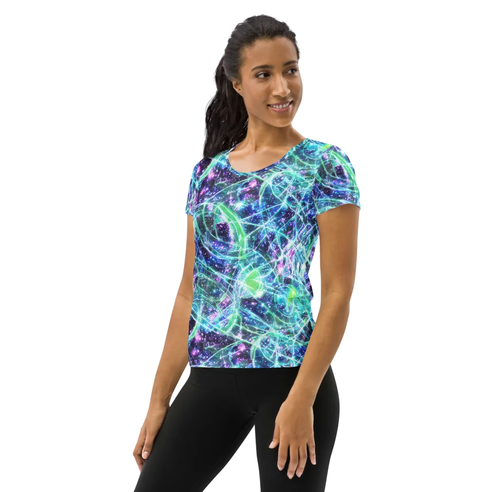 Astral Jungle on Women's Athletic T-Shirt — Left