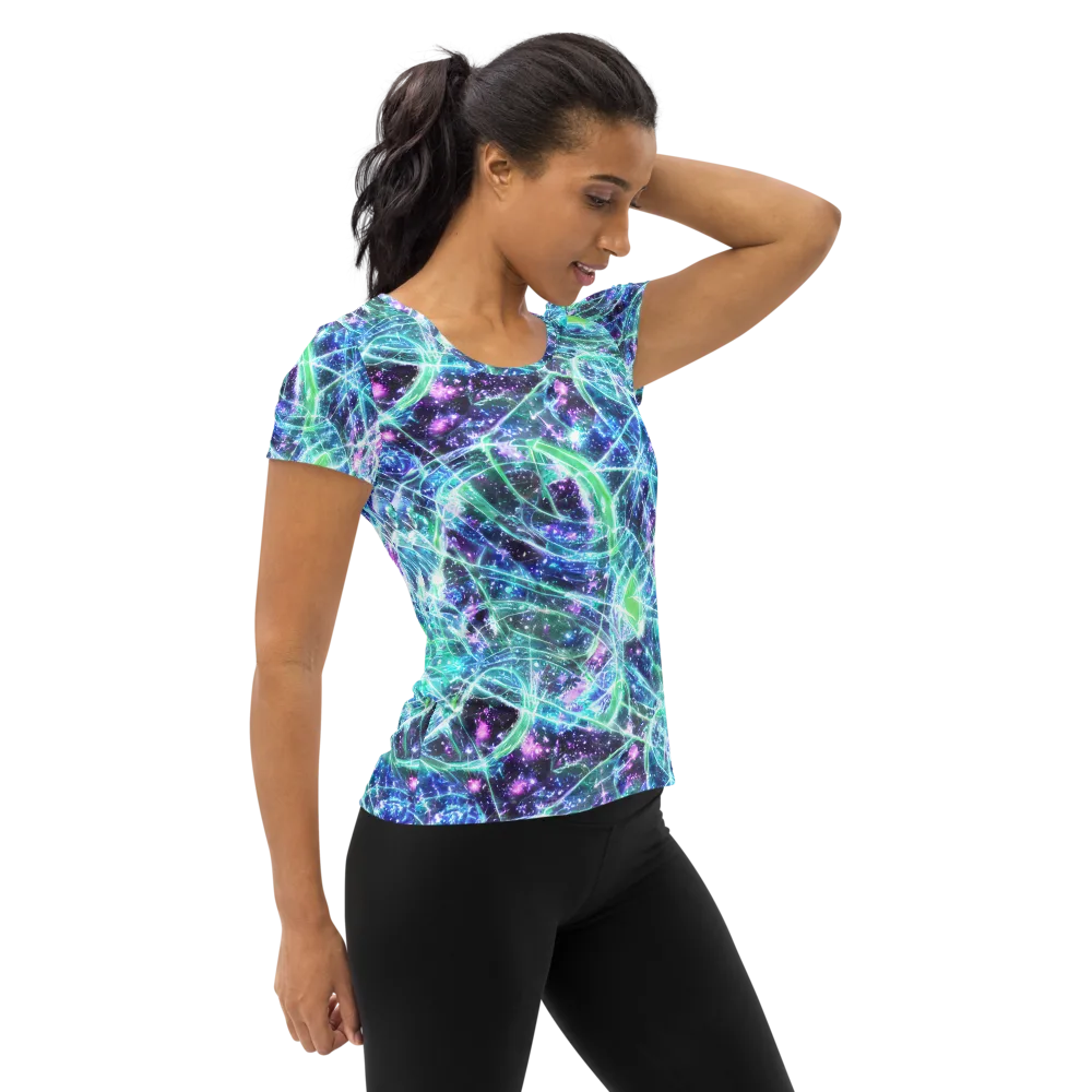 Astral Jungle on Women's Athletic T-Shirt — Right