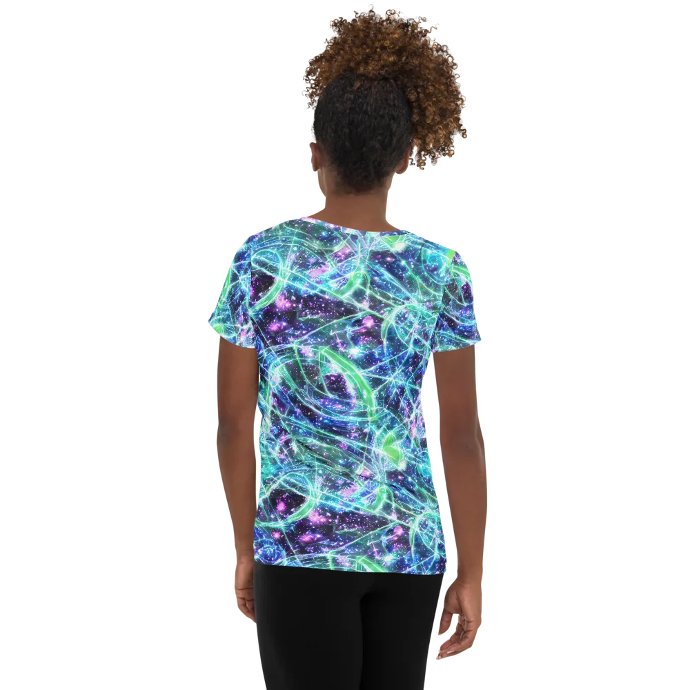Astral Jungle on Women's Athletic T-Shirt — Back